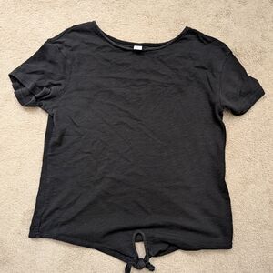 Old Navy Black Short Sleeve Tie Front Tee